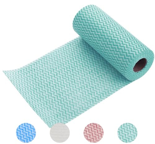 sukevitor 50Pcs All Purpose Disposable Dish Cloths, Reusable Cleaning Cloths to Clean Surfaces for Kitchen All Purpose Cleaning Cloth (Green)