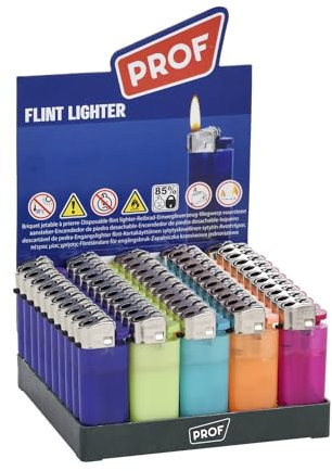 Accendini Prof a pietrina Mini Traslucido c.r. [ Espositore da 50PZ ] cod. 40009533