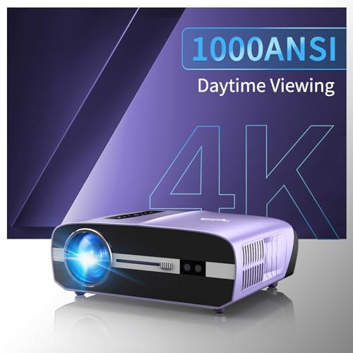 Smart 4K Projector Daytime 1800ANSI Lumens, Ultra HD LED Home Cinema Projector WIFI 6 Bluetooth,Android TV,Built in Apps,HDR10,6D Keystone,DSP Audio,38W Speaker, Zoom for Bedroom Outdoor Movie Gaming