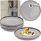 Sänger Kairo Mondgrau | Teller Set 6 Personen, 6 Speiseteller Set aus Steingut, Dinner Set kratz- mikrowellen- spülmaschinenfest, Steingut Teller Essteller Essgeschirr, Dunkelgrau | VALUE COLLECTION
