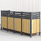 Youyijia Metall Mülltonnenzaun, Mülltonnendeckel für 60/120/240 L Mülltonnen, rostfrei und stabil, Mülltonnenverkleidung mit Sichtschutz, 326x150x85cm für 4 Mülltonnen, grau/Holzoptik Mülltonnenbox