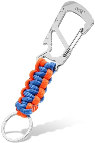 KeyUnity KC00 Paracord Keychain with Carabiner Braided Lanyard Key Chain Clip for Keys Backpack,Keychain Ring Heavy Duty Hook for Outdoor Survival Camping Hiking for Men Women