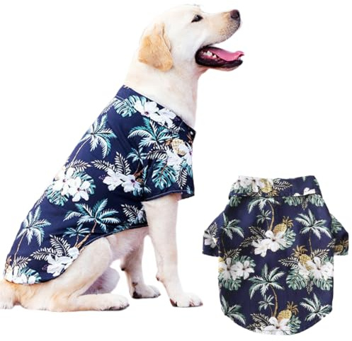 LOMSUXA Camisas para Perros, Ropa Transpirable de Verano Chaleco Suave, Lindo Camisa Hawaiana para Mascotas, para perros medianos y grandes (5XL)