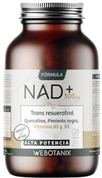 WeBotanix | Fórmula NAD+ con Trans-Resveratrol y Quercetina | 60 Cápsulas | Con Vitaminas B2 y B5 + Piperina | Energía Celular, Reparación y Longevidad | Sin Gluten | Vegano
