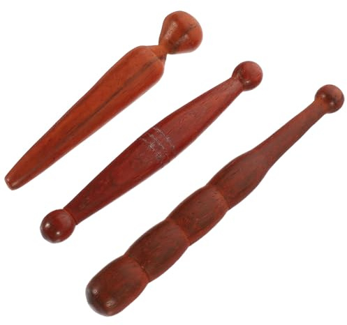 TOPBATHY Bâtons de Massage en Bois Couleur Aléatoire 3pcs pour Réflexologie Plantaire, Confortables Peau et Favorisant la Circulation Sanguine, pour Se Détendre en