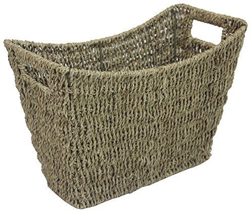 JVL Seagrass Newspaper Magazine Storage Rack, Brown