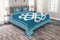 ABAKUHAUS irisch Tagesdecke Set, Celtic Liebes-Knoten-Symbol, Set mit Kissenbezügen farbfester Digitaldruck, für Doppelbetten 264 x 220 cm, Dunkles Aqua White