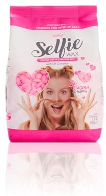 Italwax Face Selfie - 500g - Cera elástica en perlas para la depilaciòn facial. Tratamiento delicado con aceites naturales - Perfecto para cejas, labio superior y patillas