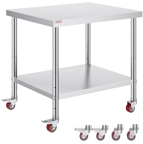 VEVOR Stainless Steel Work Table 36 x 30 x 34 Inch Food Prep Worktable