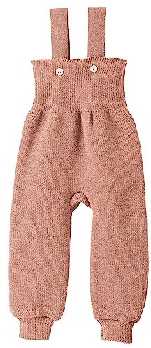 Disana Strick-TRÄGERHOSE Neugeborene & Kleinkind – 100% Bio-Merino – atmungsaktiv, warm Unisex Gr. 50 – 104 - nachhaltig & fair – mit hohem Bund - Made in Germany | Rosé Gr. 86-92