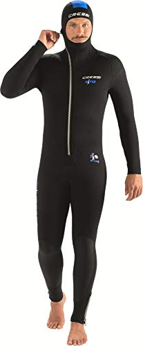 Cressi Diver Man All-in-One - Einteiliger Ultrastretch Neoprenanzug zum Tauchen, Herren 5mm, Schwarz/Blau, XXXXL