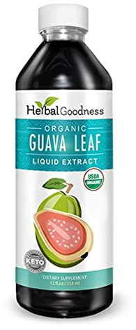 Guava Leaf Extract Liquid 12oz | Organic Guava Leaves | Hojas de Guayaba Organica, Guava Supplement Supports Digestion, Immunity & Sleep | Non-GMO, Vegan & Gluten Free Guava Extract by Herbal Goodness