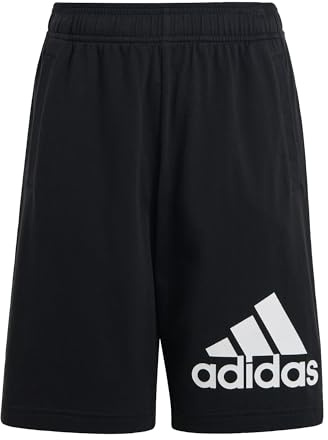 adidas Unisex niños Essentials Big Logo Cotton Shorts, Black/White, 9-10 Years
