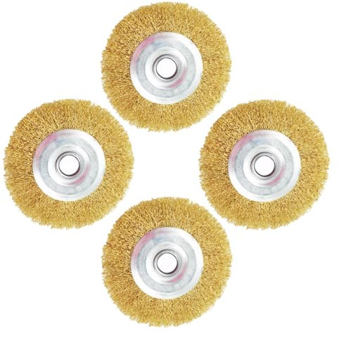 Allayu Limpiador de juntas eléctrico, cepillo de alambre multiusos para suciedad resistente, cepillo de pulido y molienda de Para madera de acero inoxidable, 4 Uds.