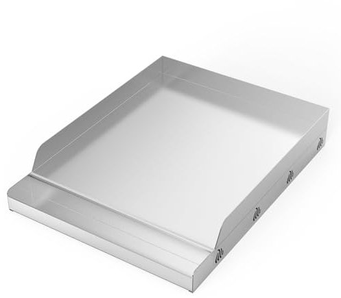 onlyfire Universel Plaque de Cuisson, Plancha en Acier Inoxydable, Convient à la Plupart des Grils à Gaz et Barbecue à Charbon, 31,8 x 40,5 x 7cm, Plaque de Gril pour Poisson, Légumes et Viande