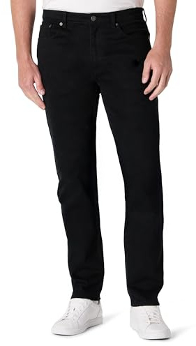 Amazon Essentials Jean Coupe Droite Cintrée à Faible Élasticité Homme, Noir, 33W / 32L