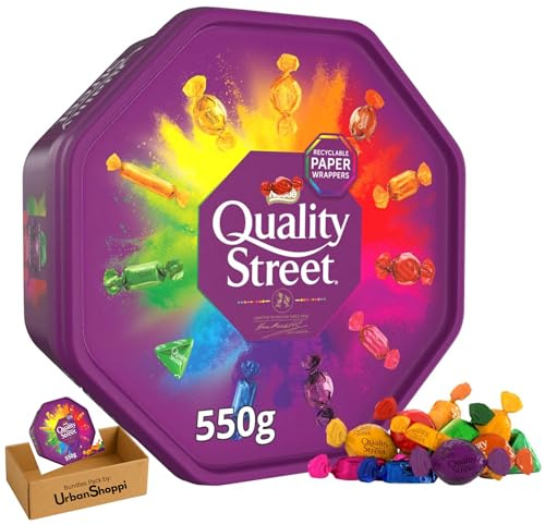 Christmas, Easter Assorted Chocolate Tubs and Tins Selection Gifts, Mixed Variety Sweets, Family Sharing Gift Box Bundle by UrbanShoppi (Quality Street Chocolate Tub 550g)