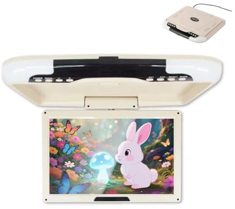 Monitor DVD for Coche de 12,1'' con Reproductor de vídeo y Pantalla LED RGB HD de 1280 x 800 for Montaje en Techo(Beige)