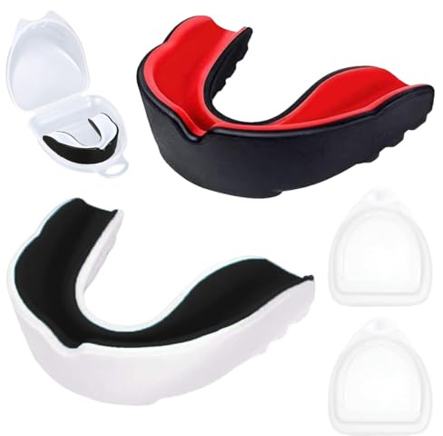 JUGUTA 2 Protège-Dents, Protège Dent Boxe, Protege Dent Enfant Sportifs Pour Adultes Avec Boîte Portable - Protection Antichoc De Qualité Supérieure Pour Rugby, Boxe, Mma, Hockey, Taekwondo