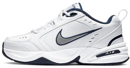 Nike Herren Air Monarch Iv Fitnessschuhe, Weiß Midnight Navy Metallic Silver, 45 EU