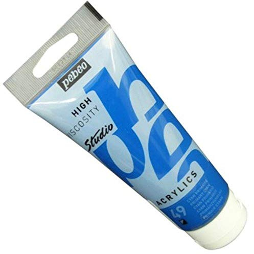 Pébéo 831-049 - Studio Acrylics Fine Paint - Blue Acrylic - Opaque Primary Cyan, 100 ml