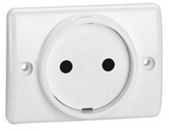 Legrand 050806 Prise à Encastrer pour Plinthe 2P, 16A, 250V, Blanc