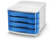 CEP 1003940351 Schubladenbox 4 Schübe Gloss 394 G, ozeanblau/weiß
