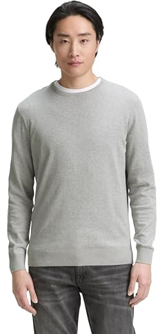 TOM TAILOR Herren Basic Strickpullover mit Crewneck