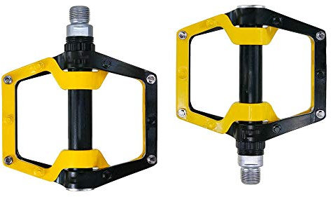 SlimpleStudio Fahrradpedale Nylon,Mountainbike aus Magnesiumlegierung Pedal Palin Pedal Fahrradpedal breit und bequem rutschfest-Gelb