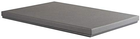 Packaging World A4 Eco-friendly Luxury Rigid Presentation Gift Box, 315 x 220 x 20mm, Grey | Shallow Gift Box Suitable For Clothes, Books, Stationery & More | 2-Piece Design, Recyclable, Kraft Paper