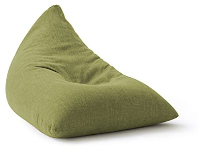 Lumaland Gaming Sitzsack & Bodenkissen | XXL Beanbag in Triangle Form | 150x100x100cm & 370l Volumen | Waschbarer & Robuster Bezug | Ideal als Sessel & Sofa verwendbar | Leichtes Sitzkissen [Lime]
