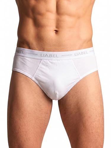 Liabel | 4 Slip Uomo Cotone Bianco Nero e Colorati Mutande Uomo Pack con Cuciture Rinforzate Set Intimo Uomo Slip con Elastico Esterno Male Underwear