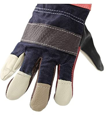 Veste de soudage robuste Gants de soudure en cuir durable gants de soudage gants de soudage ignifuges gants en cuir gants résistants Couche de soudure résistante à la chaleur et aux flammes. (Color :