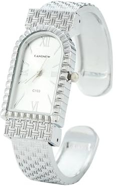 CANSNOW Spangenuhr Damen – Römische Anmut Silber-Weiß | Damenuhr | Uhr Damen | Damen Uhr | Uhren Damen | Damenuhr Silber | Armbanduhr Damen Silber | Uhr Damen Silber | Uhr Silber Damen (Silber-weiß)