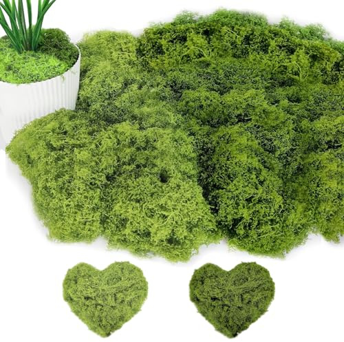 Musgo Artificial Decoracion 100g Musgo Artificial Musgo Natural Preservado Plantas Artificiales Simulación de Musgo Musgo Conservado Decorativo para Musgo，para Manualidades（Verde oscuro + verde claro）