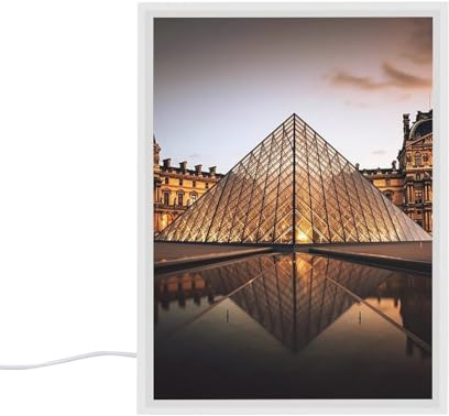 SYJTGDE Mirror Night Light Bedroom Night Light Louvre Museum in Paris Smart Night Light Rechargeable Night Light Corridor and Staircase Night Light