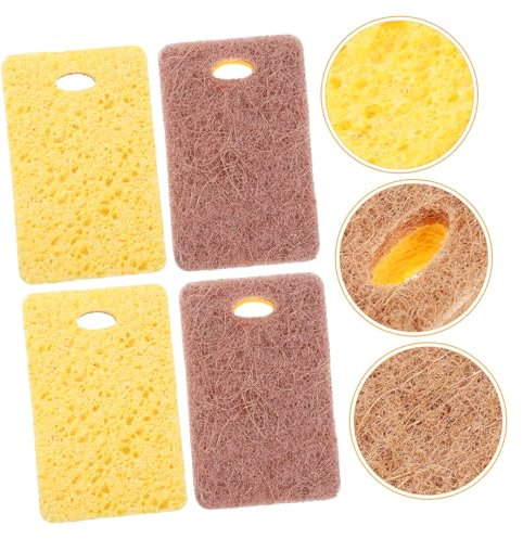 VOSAREA 12pcs Eco Cleaning Sponge Biodegradable Kitchen Scrub Sponge for Dish Household Use Reusable Convenient Daily Use