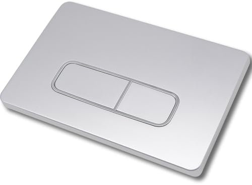 Mendorio Plaque de Commande WC, Compatible avec Geberit Sigma, UP300&UP320, avec Double Chasse, Équipée d'un Set de Leviers de Chasse et d'un Cadre d'Installation, Dimensions 243×164mm(Gris argenté)