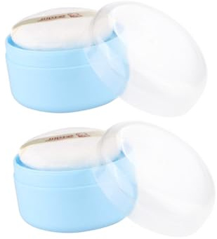 Holibanna 2juego Cajas Polvos Talco Con Polvo Para Cuerpo y Borlas Contenedores Duraderos Para Bebés y Adultos Para Viaje y Uso Casa