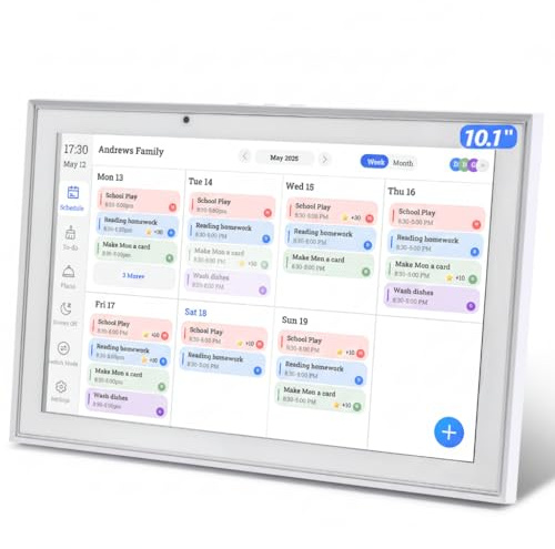 10,1-tums smart digital kalender och körkartor, Full HD 1920 x 1080p pekskärm, interaktiv skärm, skrivbordsplanerare med måltidsplanerare, belöningar för