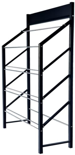 JNTFNE 4 Tier Washbasin Display Rack - Kitchen Sink Organizers Shelf, Heavy Duty Double Slot Storage for Commercial Sites, Adjustable Basin Sample Stand with Wheels(No wheel)