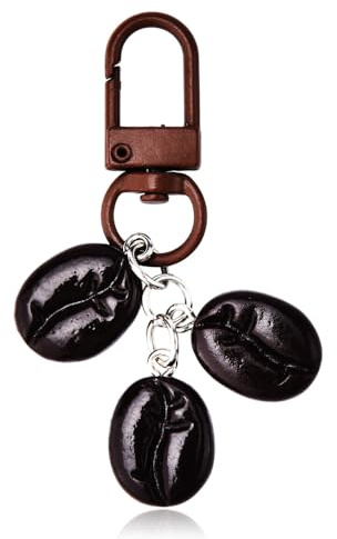 Coffee Bean Keychain Charm for Bag Purse Novelty Coffee Lovers Gifts for Barista Keychains Car Keys Backpack Earphone Case Accessories Ornaments Decors Espresso Caffeine Enthusiasts Gift