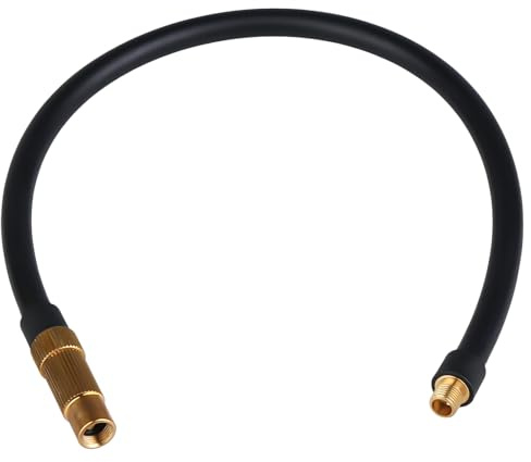 2-in-1 Bike Schrader to Presta Valve Adapter, 40cm/15.7in Bicycle Pump Adaptor, Portable Bike Pump Inflator Adaptor Extension Tube Hose for Car, Bicycle, Compatible with Portable Air Compressors