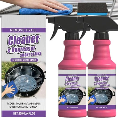 Nettoyant Barbecue Spray Dégrasseur Pour Gril - Action Rapide Extérieur - Élimine Résidus Alimentaires Brûlés et Graisses Incrustées - Pour Grille, Four, Poêle, Plancha (2PCS)