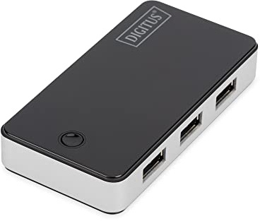 DIGITUS USB-Hub - 4 Ports - Super-Speed USB 3.0 - 5 GBit/s - Plug&Play - Anschluss-Kabel 66 cm - Schwarz