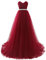 Misshow Robe de Cocktail à Bustier Sexy Dos Nu Robe de Soirée Vintage Longue à Paillettes Brillante à Traine Princesse Bordeaux 44