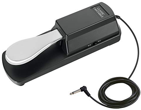 Classic Cantabile FP-1 Universal Sustain Pedal - Für alle Keyboards, Stagepianos und E-Pianos - Umschaltbare Polarität - Schwarz