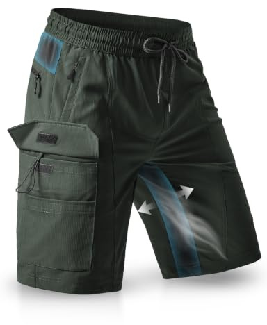 Wespornow Bermuda para Hombre con 5 Bolsillos, Pantalón Corto Deportivo de Secado Rápido para Deporte al Aire Libre, Elástico y Funcional para Trabajo, Senderismo y Trekking