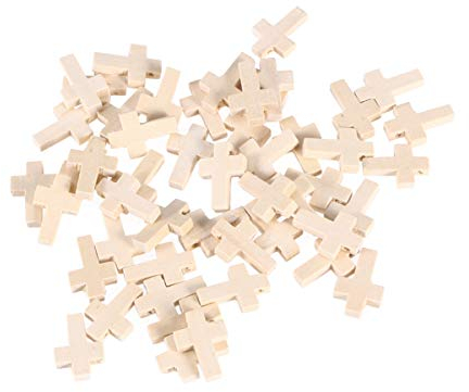 50 Pièces Bois Inachevé Croix Pendentifs Rétro Bricolage Croix Charmes Croix Découpages Slics Naturel Bois Croix Perles pour Artisanat Bijoux Faire des Projets