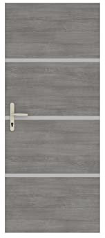 Nordlinger Kit de rénovation pour porte intérieure Décor gris agate 890512 4 feuilles de placage 85 x 50 cm & 3 profils 85 x 2 cm